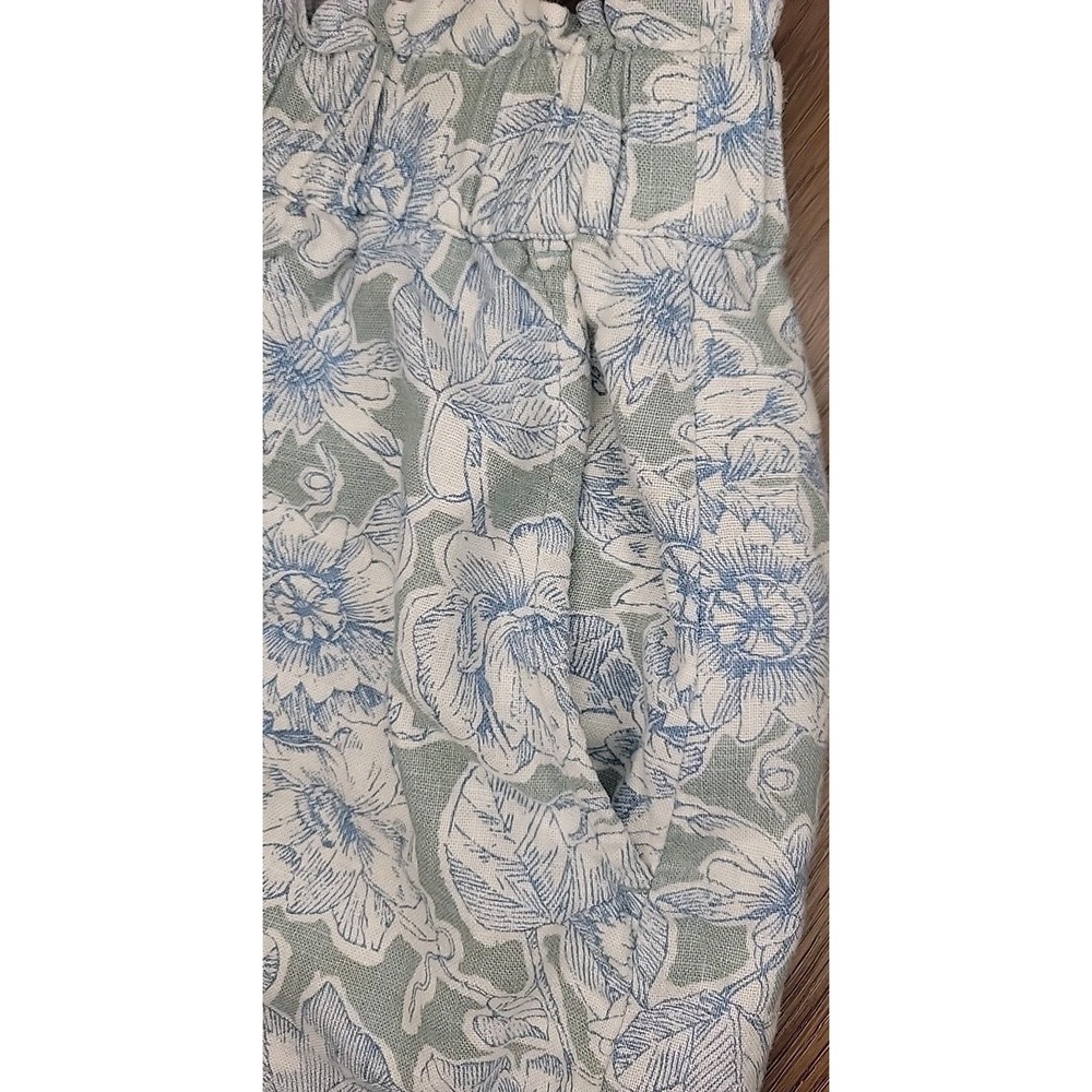 Abercrombie & Fitch Floral Print Shorts Linen Blend LARGE Elastic Waist Pockets - Picture 7 of 11